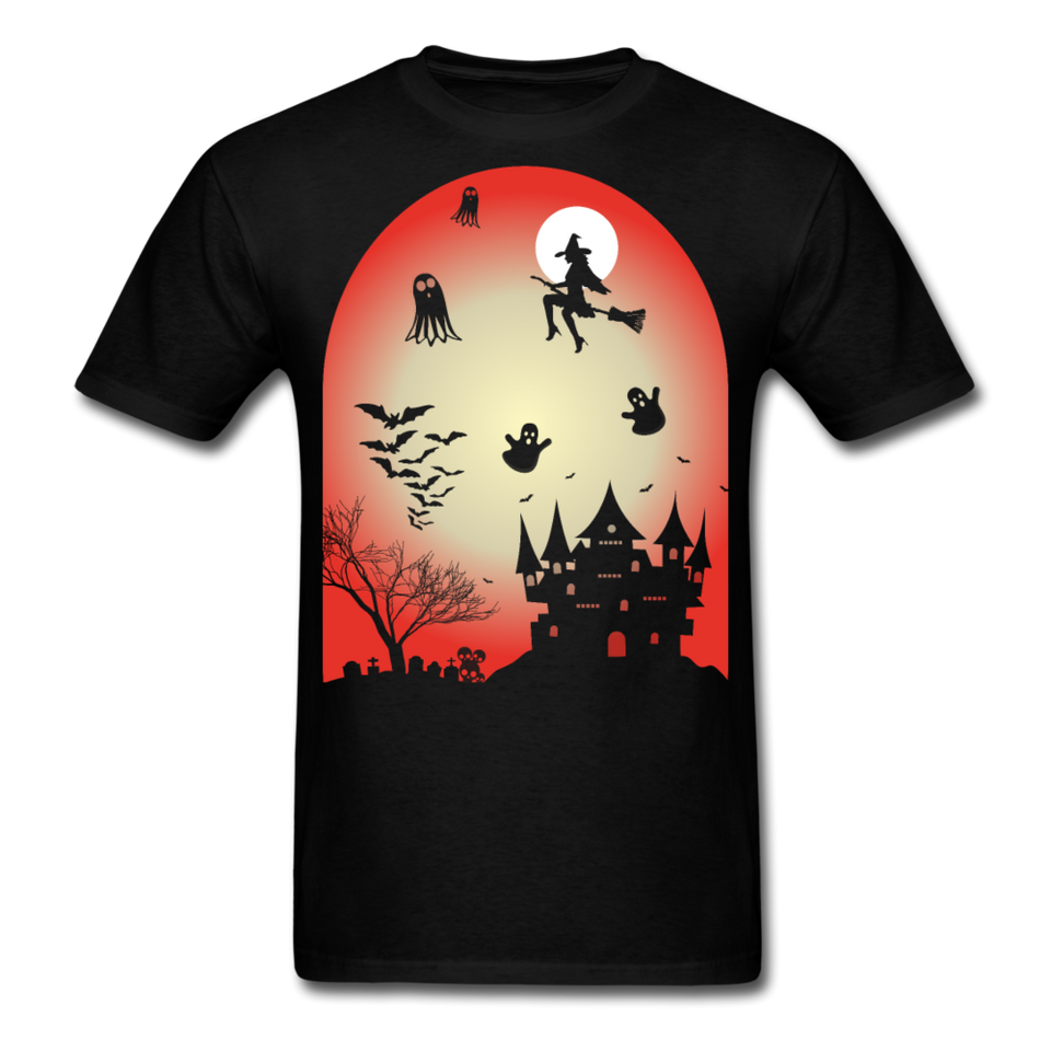 Halloween 2021 shirt Graveyard Ghost Bat Witch Halloween Haunted House T-Shirt - black