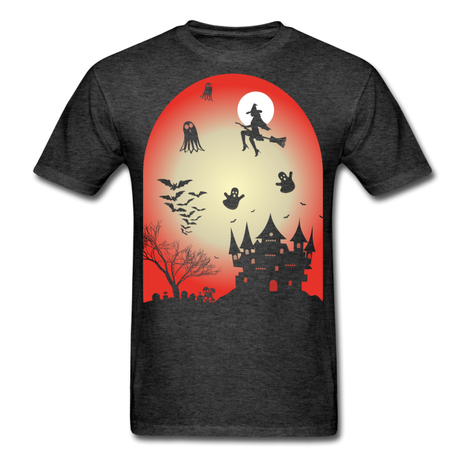 Halloween 2021 shirt Graveyard Ghost Bat Witch Halloween Haunted House T-Shirt - heather black