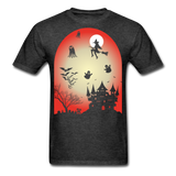 Halloween 2021 shirt Graveyard Ghost Bat Witch Halloween Haunted House T-Shirt - heather black