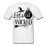 Lets Get Wicked shirt Halloween Witch T-Shirt Size S-6XL - white