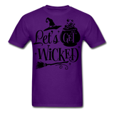 Lets Get Wicked shirt Halloween Witch T-Shirt Size S-6XL - purple