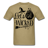 Lets Get Wicked shirt Halloween Witch T-Shirt Size S-6XL - khaki