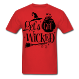 Lets Get Wicked shirt Halloween Witch T-Shirt Size S-6XL - red