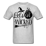 Lets Get Wicked shirt Halloween Witch T-Shirt Size S-6XL - heather gray