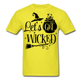 Lets Get Wicked shirt Halloween Witch T-Shirt Size S-6XL - yellow