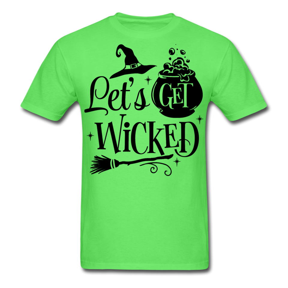 Lets Get Wicked shirt Halloween Witch T-Shirt Size S-6XL - kiwi