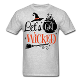 Lets Get Wicked shirt Halloween Witch T-Shirt Size S-6XL - heather gray