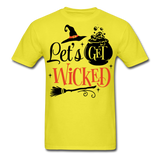 Lets Get Wicked shirt Halloween Witch T-Shirt Size S-6XL - yellow