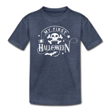 My First Boo Happy Halloween shirt Baby Toddler Halloween newborn T-Shirt - heather blue