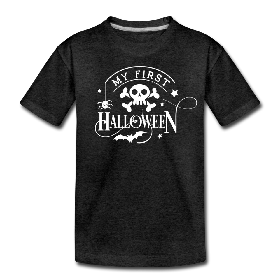 My First Boo Happy Halloween shirt Baby Toddler Halloween newborn T-Shirt - charcoal gray