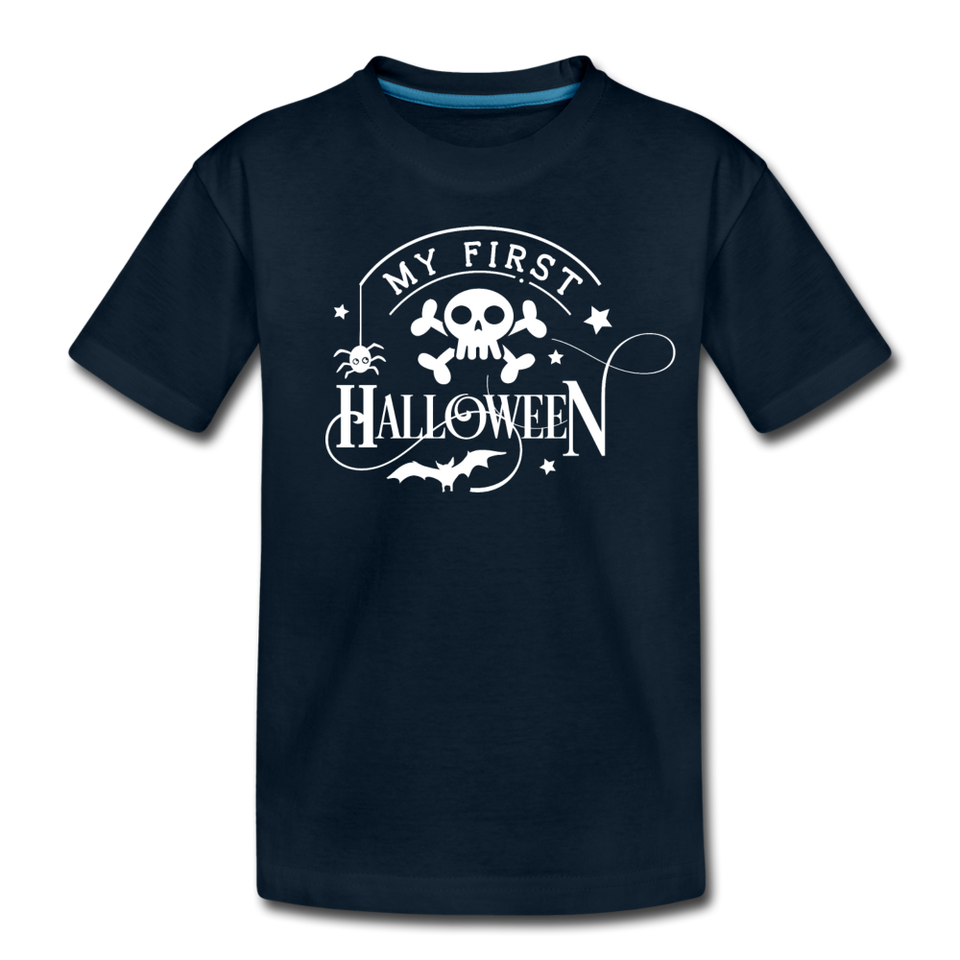 My First Boo Happy Halloween shirt Baby Toddler Halloween newborn T-Shirt - deep navy