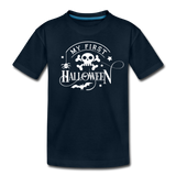 My First Boo Happy Halloween shirt Baby Toddler Halloween newborn T-Shirt - deep navy