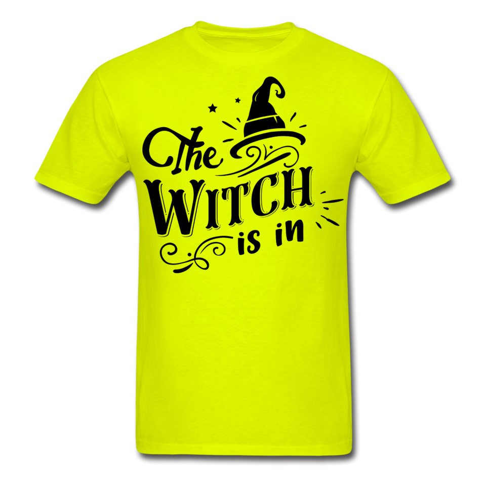 The witch is in shirt Funny Halloween T-Shirt - safety green