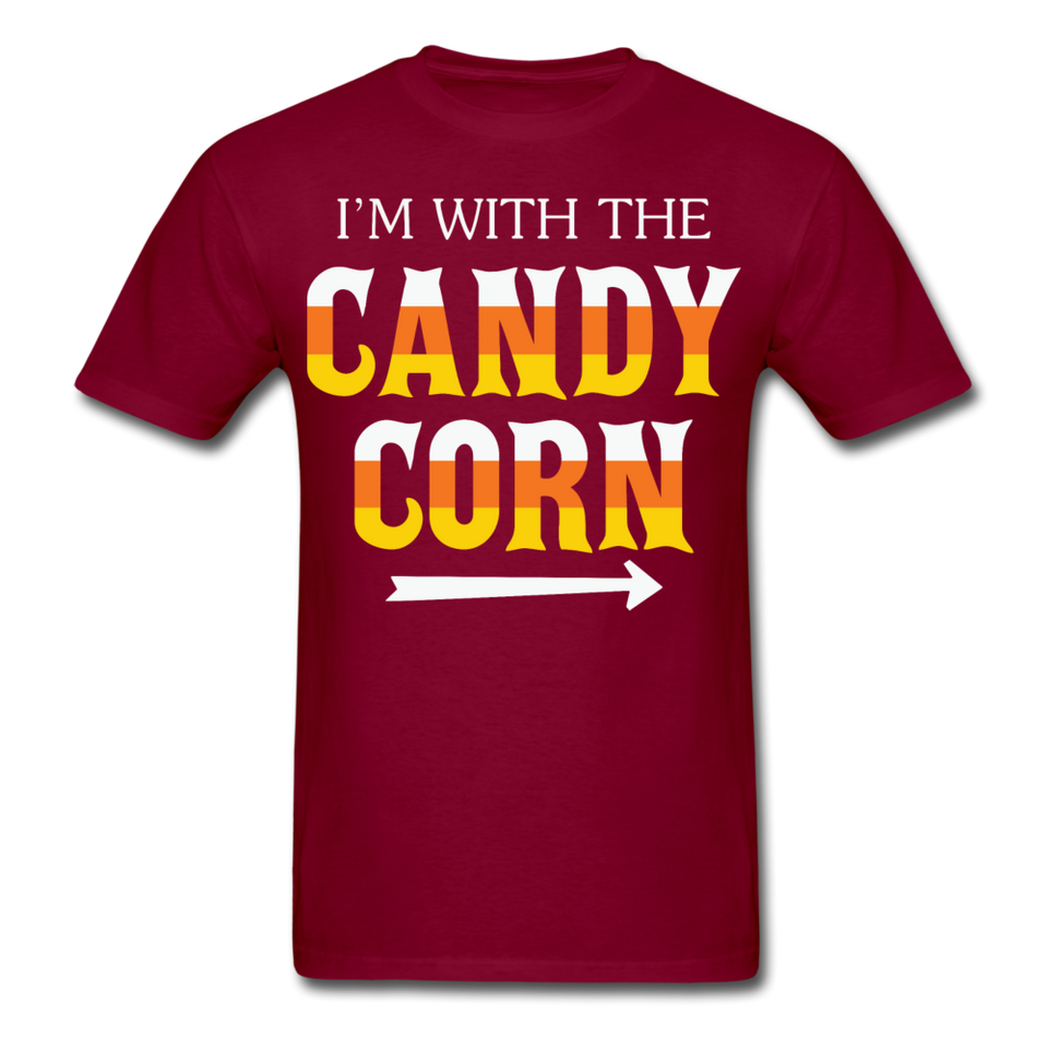 Im with the candy corn shirt Funny Halloween T-Shirt - burgundy