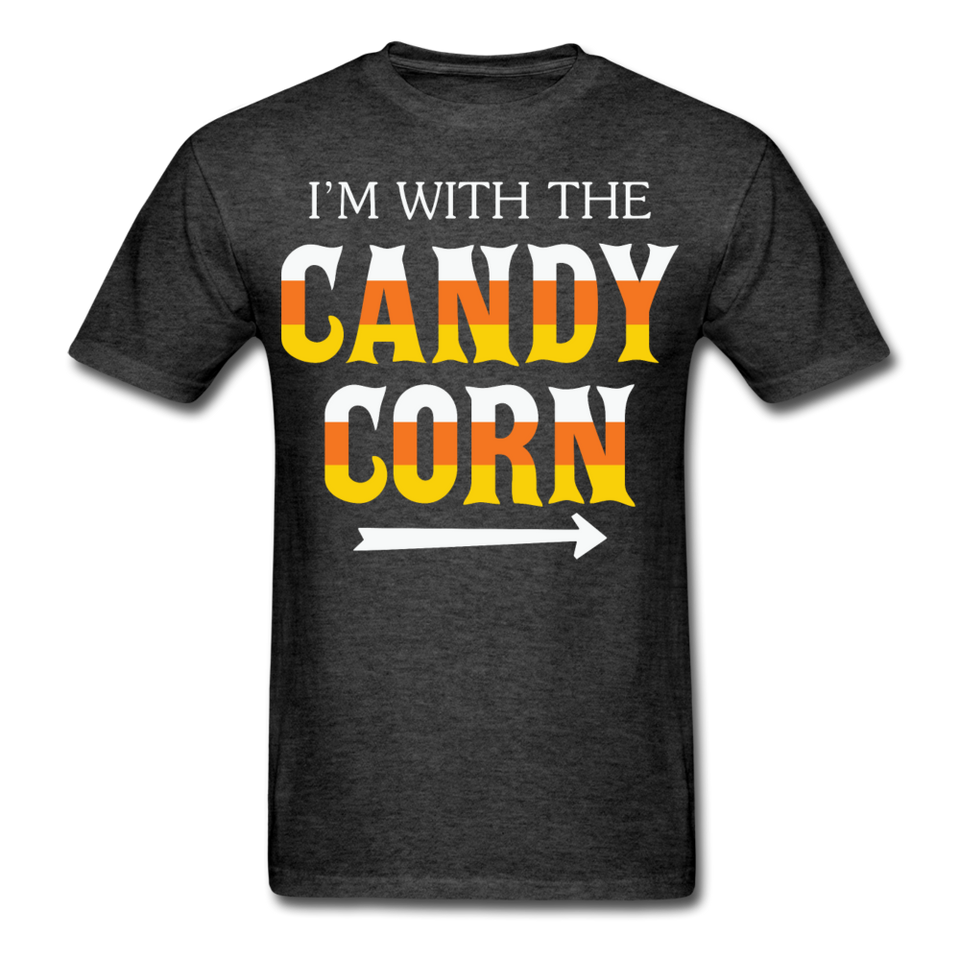 Im with the candy corn shirt Funny Halloween T-Shirt - heather black