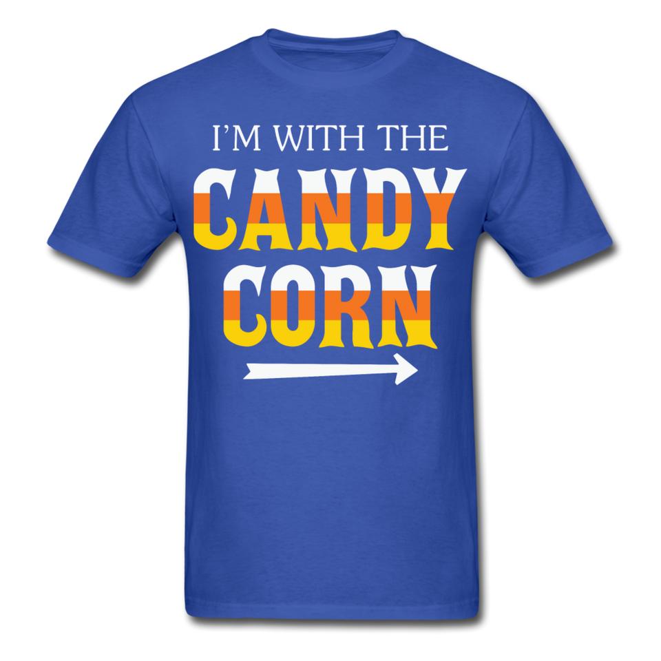 Im with the candy corn shirt Funny Halloween T-Shirt - royal blue