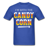Im with the candy corn shirt Funny Halloween T-Shirt - royal blue