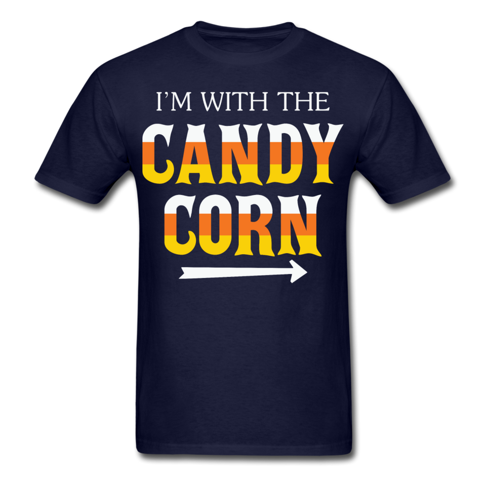 Im with the candy corn shirt Funny Halloween T-Shirt - navy