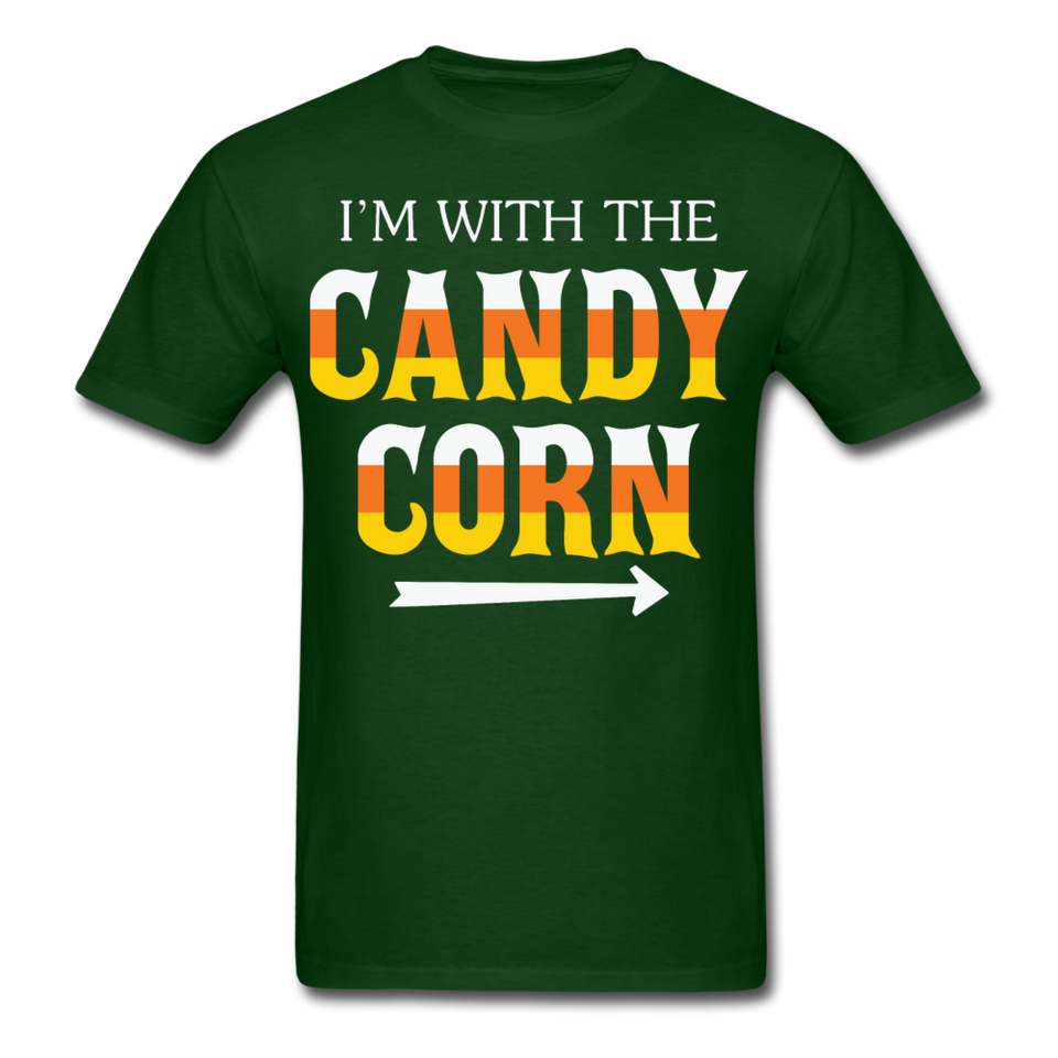 Im with the candy corn shirt Funny Halloween T-Shirt - forest green