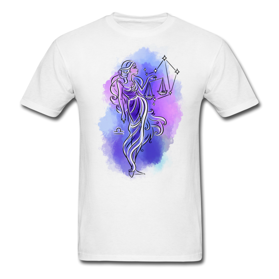 Libra Shirt September October Zodiac Sign Birthday Gift Astrology T-Shirt - white