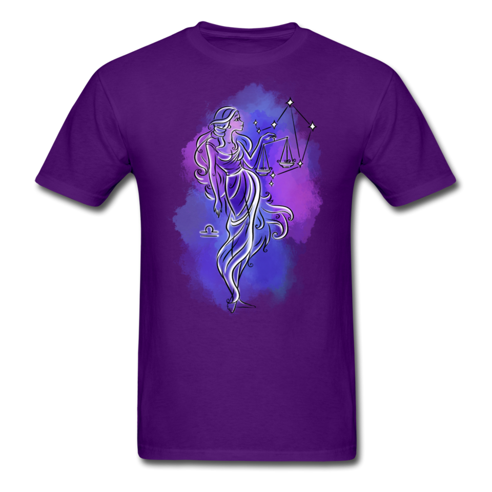Libra Shirt September October Zodiac Sign Birthday Gift Astrology T-Shirt - purple