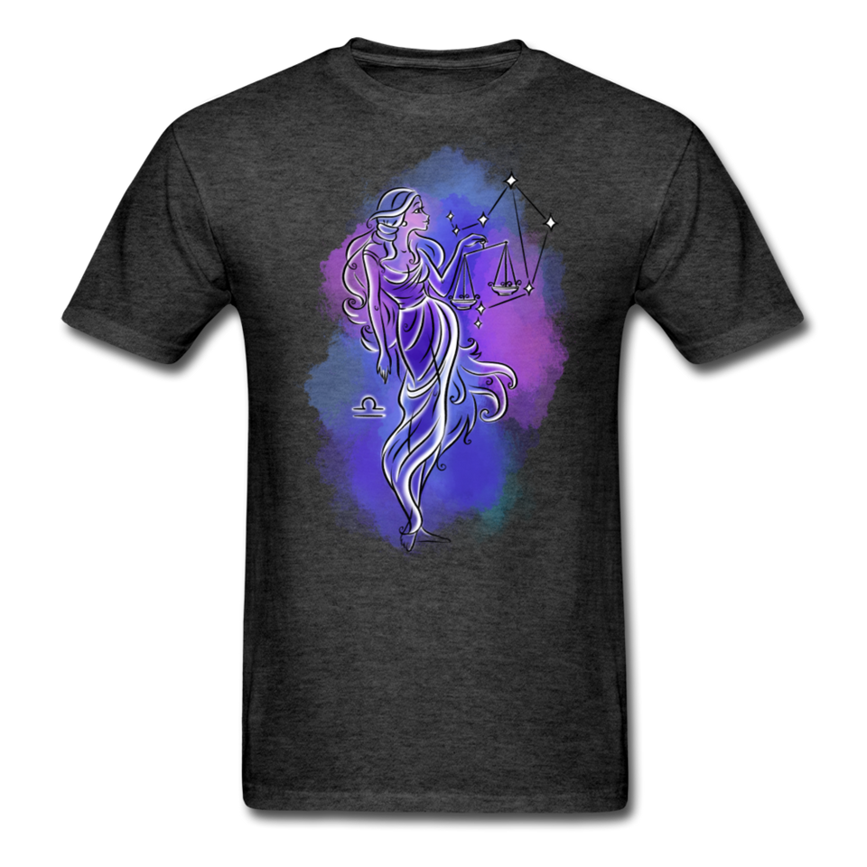 Libra Shirt September October Zodiac Sign Birthday Gift Astrology T-Shirt - heather black