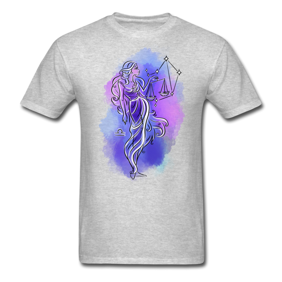 Libra Shirt September October Zodiac Sign Birthday Gift Astrology T-Shirt - heather gray