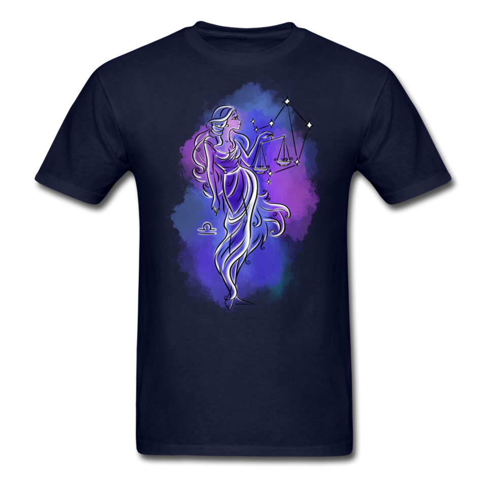 Libra Shirt September October Zodiac Sign Birthday Gift Astrology T-Shirt - navy