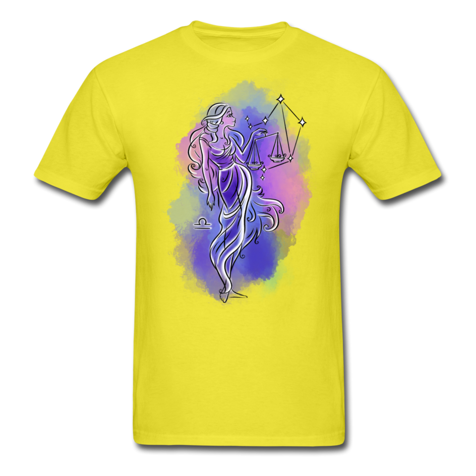 Libra Shirt September October Zodiac Sign Birthday Gift Astrology T-Shirt - yellow