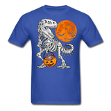 Skeleton T Rex Halloween shirt Dinosaur Pumpkin T-Shirt - royal blue