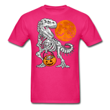 Skeleton T Rex Halloween shirt Dinosaur Pumpkin T-Shirt - fuchsia