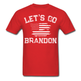 Let's Go Brandon shirt Anti Joe Biden Funny USA Political FJB T-shirt Size S-6XL - red