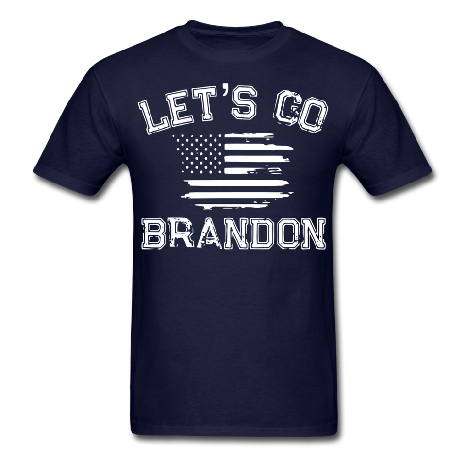 Let's Go Brandon shirt Anti Joe Biden Funny USA Political FJB T-shirt Size S-6XL - navy