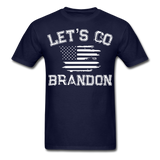Let's Go Brandon shirt Anti Joe Biden Funny USA Political FJB T-shirt Size S-6XL - navy