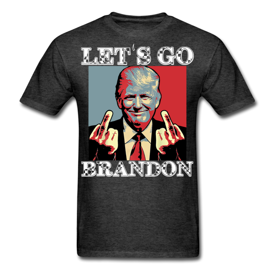 Let's Go Brandon shirt Anti Joe Biden Funny USA Political FJB T-shirt Size S-6XL - heather black