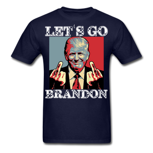 Let's Go Brandon shirt Anti Joe Biden Funny USA Political FJB T-shirt Size S-6XL - navy