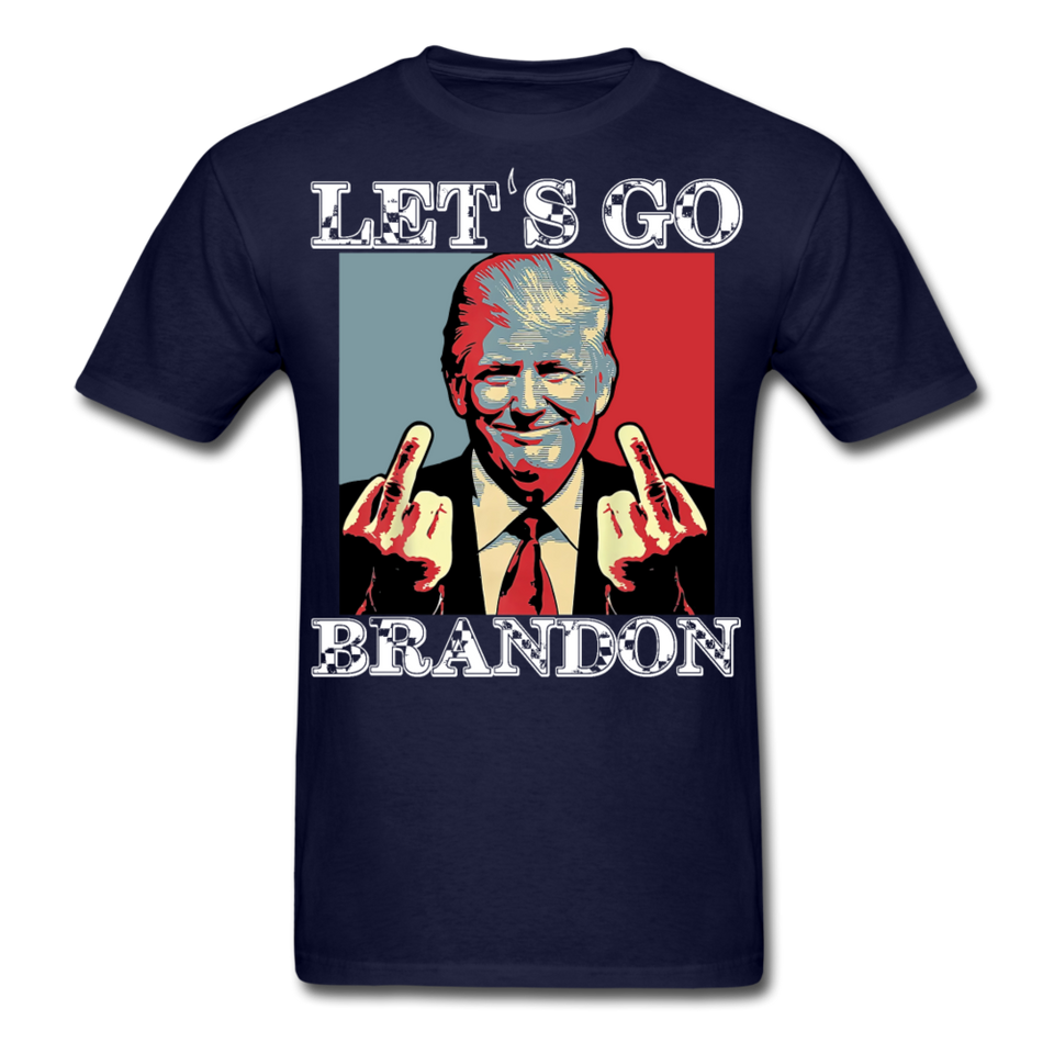 Let's Go Brandon shirt Anti Joe Biden Funny USA Political FJB T-shirt Size S-6XL - navy