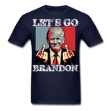 Let's Go Brandon shirt Anti Joe Biden Funny USA Political FJB T-shirt Size S-6XL - navy