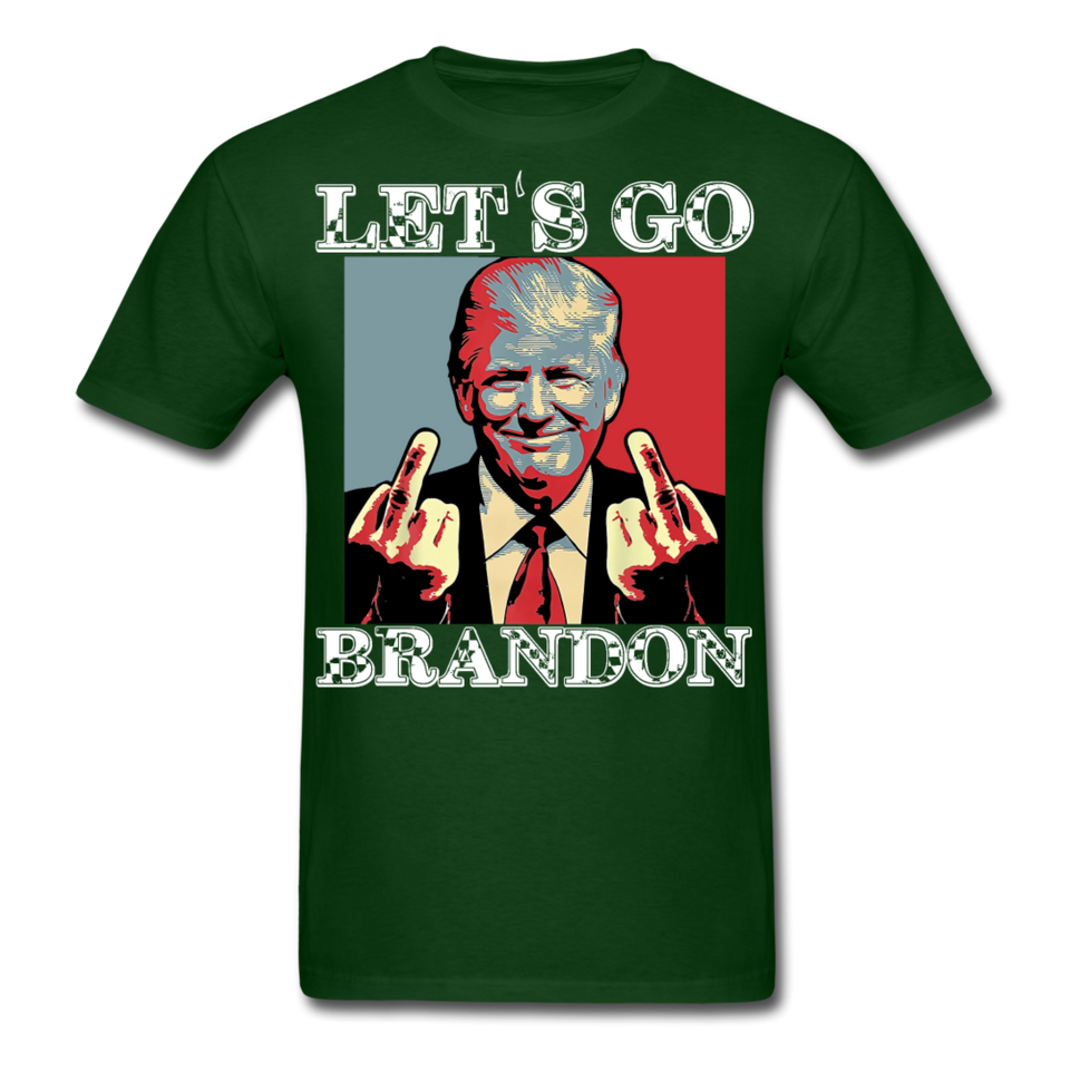 Let's Go Brandon shirt Anti Joe Biden Funny USA Political FJB T-shirt Size S-6XL - forest green