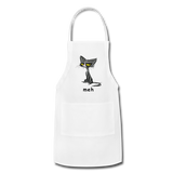 Meh Cat Cute Apron Cat Lovers Gift Adjustable Apron - white
