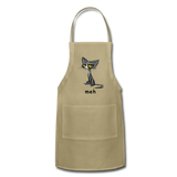 Meh Cat Cute Apron Cat Lovers Gift Adjustable Apron - khaki