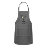 Meh Cat Cute Apron Cat Lovers Gift Adjustable Apron - charcoal