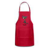 Meh Cat Cute Apron Cat Lovers Gift Adjustable Apron - red