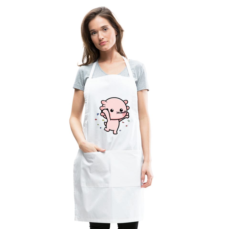 Cute Axolotl Apron Axolotl Lovers Gift Adjustable Apron - white