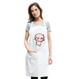 Cute Axolotl Apron Axolotl Lovers Gift Adjustable Apron - white