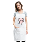 Cute Axolotl Apron Axolotl Lovers Gift Adjustable Apron - white