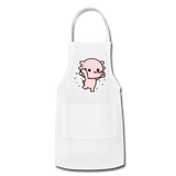 Cute Axolotl Apron Axolotl Lovers Gift Adjustable Apron - white