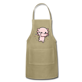 Cute Axolotl Apron Axolotl Lovers Gift Adjustable Apron - khaki