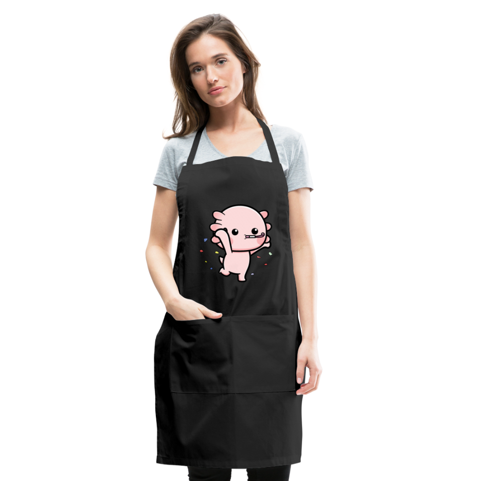 Cute Axolotl Apron Axolotl Lovers Gift Adjustable Apron - black