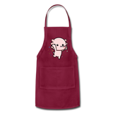 Cute Axolotl Apron Axolotl Lovers Gift Adjustable Apron - burgundy